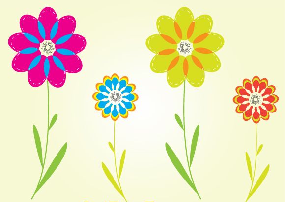 free vector Colorful Flower Vectors